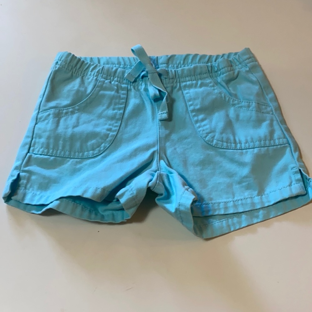 Girl Size 5 Shorts Aqua Light Weight Jean Material